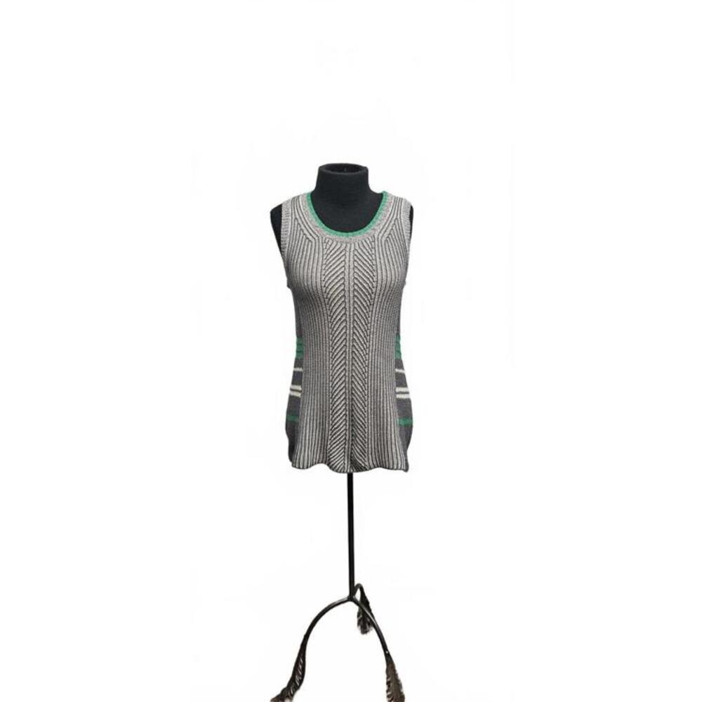 Cabi Cozy Knit Sleeveless Top with Subtle Stripes